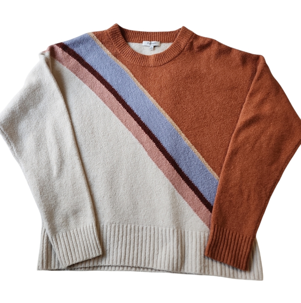 Madewell Cozy Merino Wool Blend Striped Lyford Pullover Sweater Size 2XL